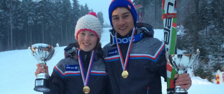 Na MČR žáků se dnes rozdělovaly medaile v obřím slalomu