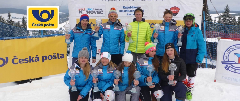 Pohár České pošty v alpském lyžování žáků vyvrcholil na Klínovci