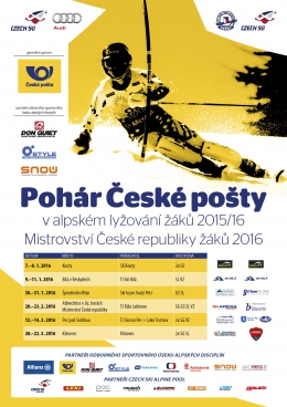 Pohár České pošty v alpském lyžování žáků 2015/16 - oficiální plakát