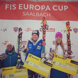 Na stupních vítězů: Evropský pohár Saalbach - Hinterglem; na 2. místě Klára Křížová