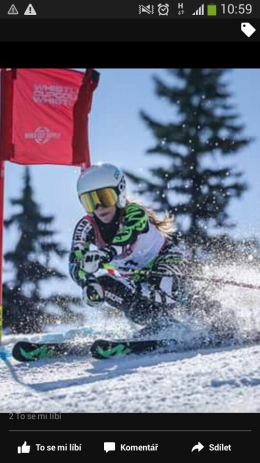 Karolína Kestlová na trati obřího slalomu