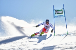 Kryštof Krýzl na trati 1. kola obřího slalomu SP v Söldenu