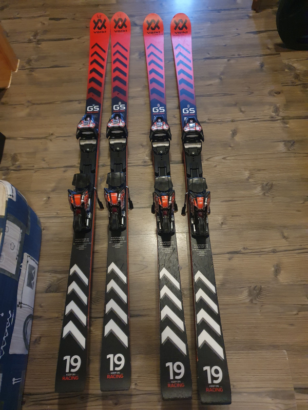 Lyze Volkl racetiger na GS, delka 170cm, oblouk 19m