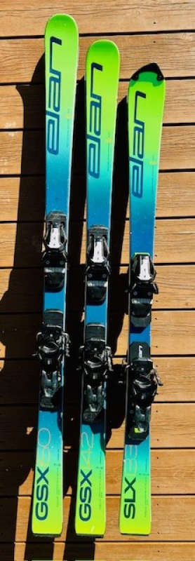 Prodám lyže Elan SLX 133, GSX 142, GSX 150