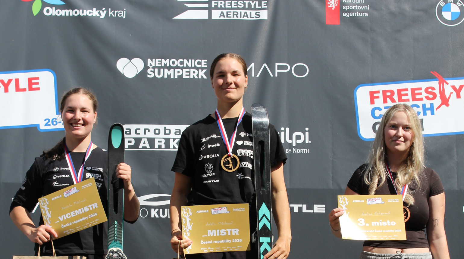 Olympionička Měrková a Šimon Kroupa jsou mistři republiky v letním Aerials
