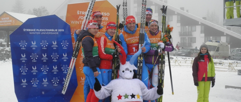 Zimní světová univerziáda Štrbské Pleso - Sprint dvojic - 3.místo : Grohová Karolína, Jan Šrail !