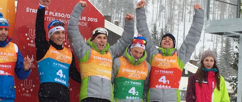 Úspěch běžců na Univerziádě. Štafeta ve složení Kordač, Fellner, Gräf a Máka skončila senzačně třetí