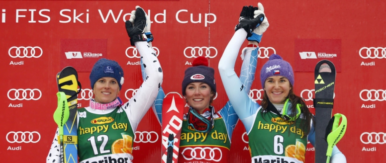 Šárka Strachová na skvělém třetím místě ve slalomu SP v Mariboru!