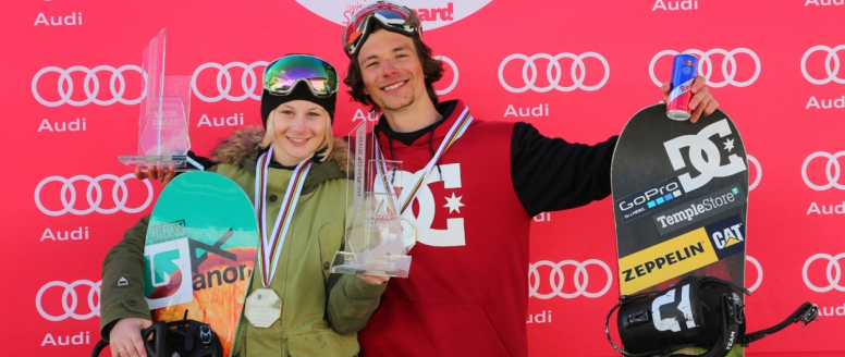 Nejlepší evropští freestyle snowboardisté sezóny? Češi Kateřina Vojáčková a Petr Horák