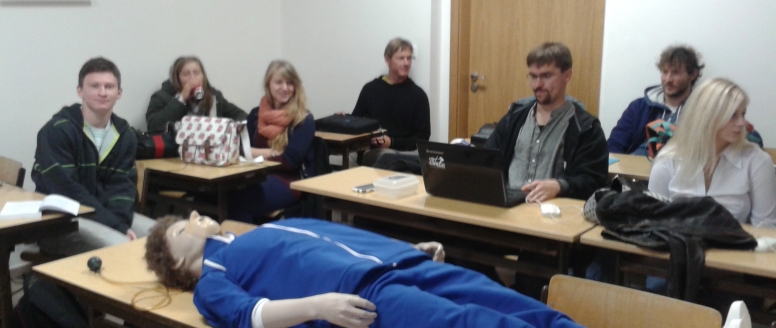 Česká snowboardová reprezentace na semináři první pomoci