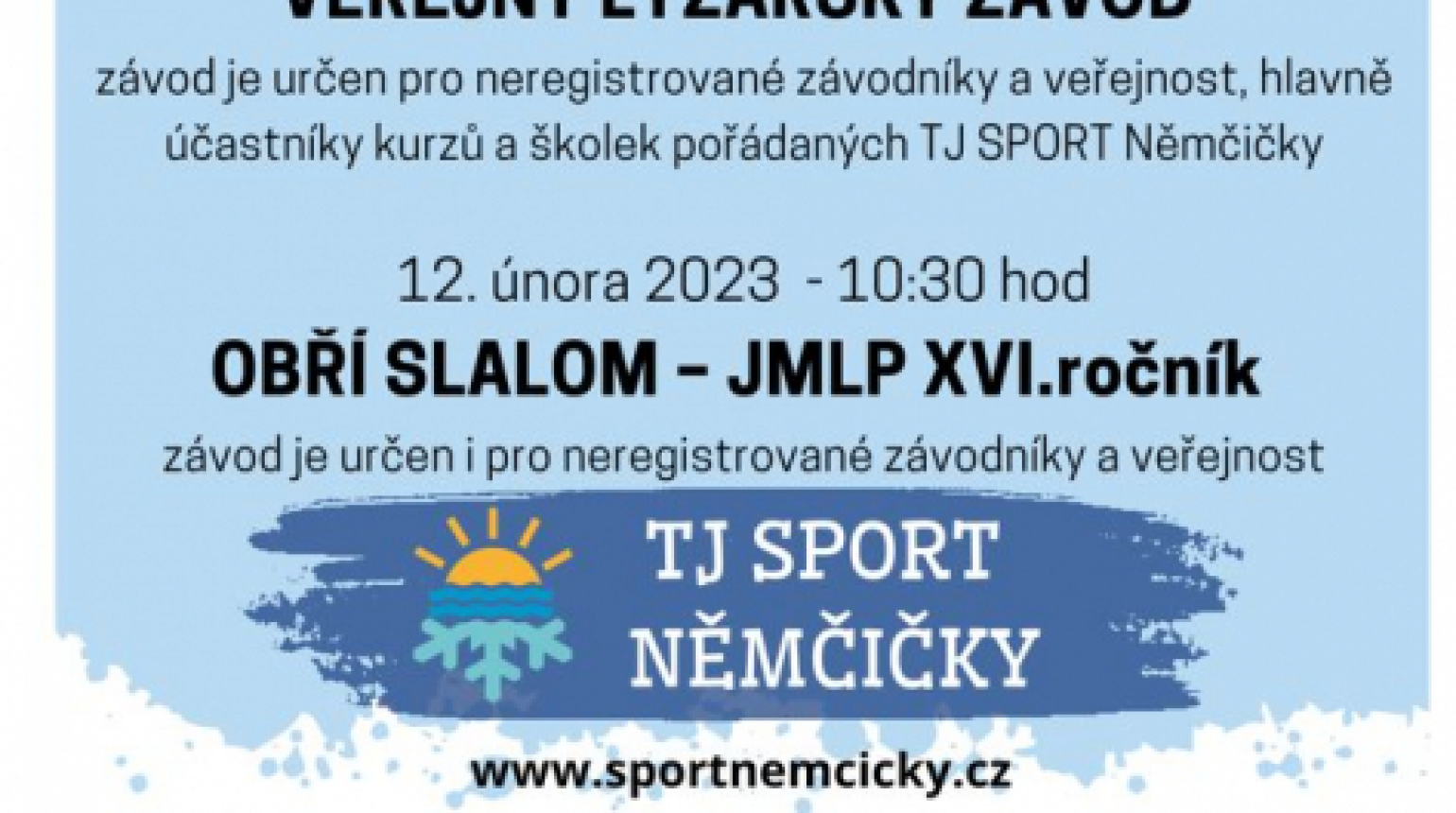 OBŘÍ SLALOM - Jihomoravský lyžařský pohár 2022/2023
