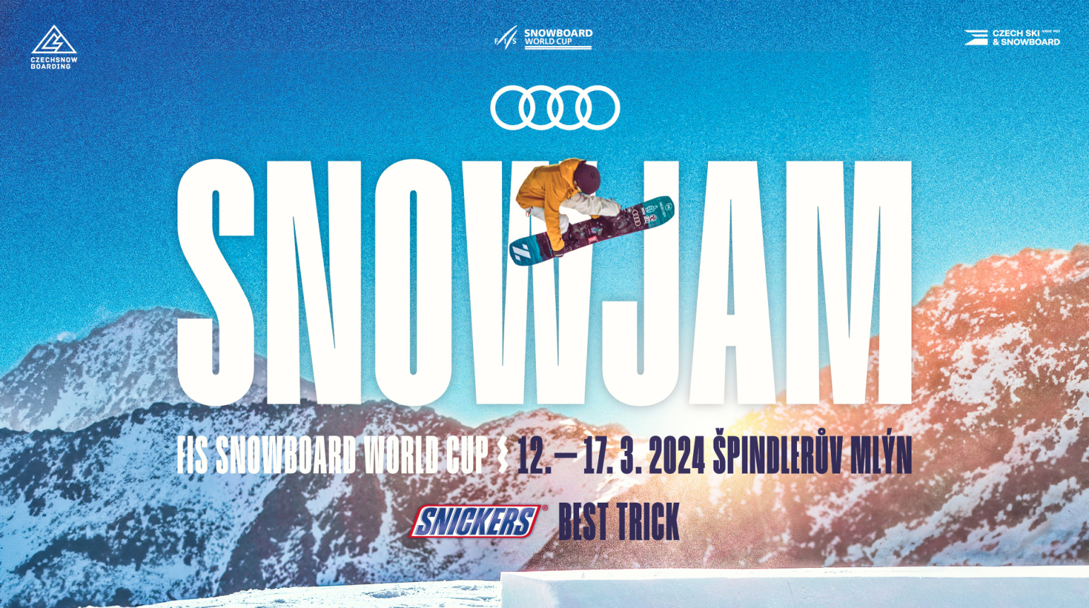 Světový freestyle snowboarding zpět v Česku! Špindlerův Mlýn v polovině března přivítá SP Audi Snowjam