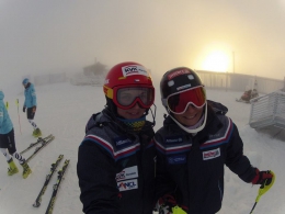 Michaela Smutná a Martina Dubovská, páteční volné jízdy na závodním svahu, World Cup Levi