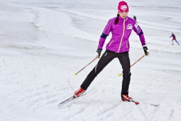 Eva Vrabcová Nývltová při soustředění na Dachsteinu