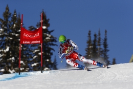 Klára Křížová na trati sjezdu SP v Lake Liuse