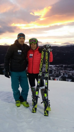 Trenér Klaus Mayrhofer a Šárka Strachová v Are (foto: Facebook ŠS)