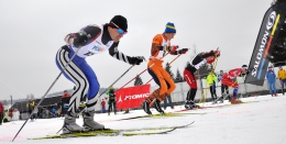 Trenér reprezentace v severské kombinaci Ladislav Rygl během unikátního běžeckého seriálu