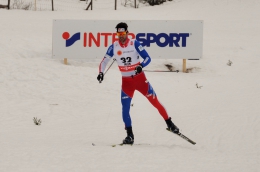 Dušan Kožíšek při závodě na 15 km volně