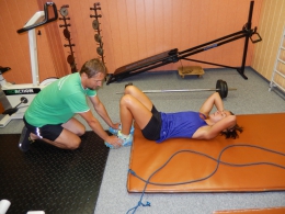 Petra Hynčicová s trenérem Petrem Steinbachem na soustředění na Zadově