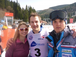 Kryštof Krýzl s přítelkyní Lucií a druhým trenérem Martinem Fahrnerem