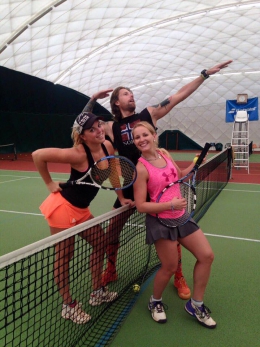 S Terezou Kmochovou (vprvavo) a Janem Kempou na kondičním sostředění 