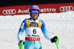 Šárka Strachová po dojezdu do cíle druhého kola na MS 2017