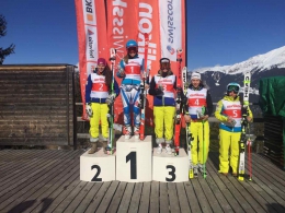 Kateřina Pauláthová na 1. místě v obřím slalomu FIS v Sovignonu