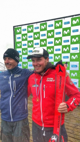 Radost vítězného Berndta s trenérem D. Gašparem