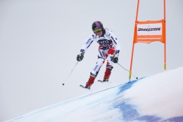 Filip Forejtek v tréninku sjezdu ve Wengenu