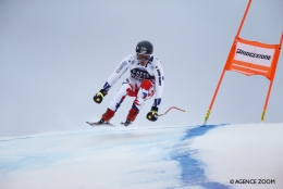 Ondřej Berndt v tréninku sjezdu ve Wengenu