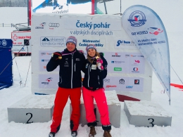 Mistři ČR ve sjezdu 2018 Ondřej Berndt a Katřina Pauláthová