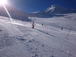 Tereza Kmochová ve slalomu v Saas - Fee