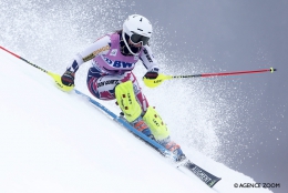 Gabriela Capová na trati slalomu SP v Killingtonu, kde zajela 19. místo