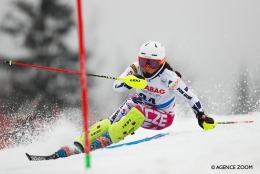 Gabriela Capová v 1. kole slalomu ve Špindlu