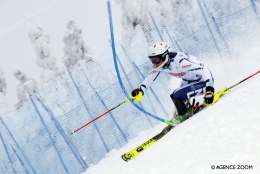 Martina Dubovská na trati slalomu SP v Levi