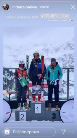 Linda Trejbalová na 3. místě v závodě NJR v Pfelders