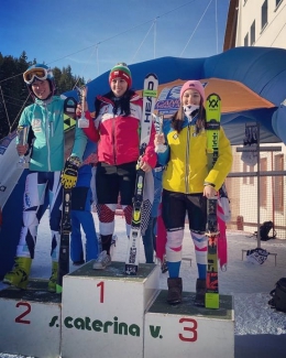 Natálie Zouharová na 2. místě ve slalomu CIT v St. Caterině