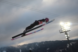 Viktor Polášek v letové fázi