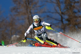 Jan Zabystřan na trati 1. kola slalomu MS 2021